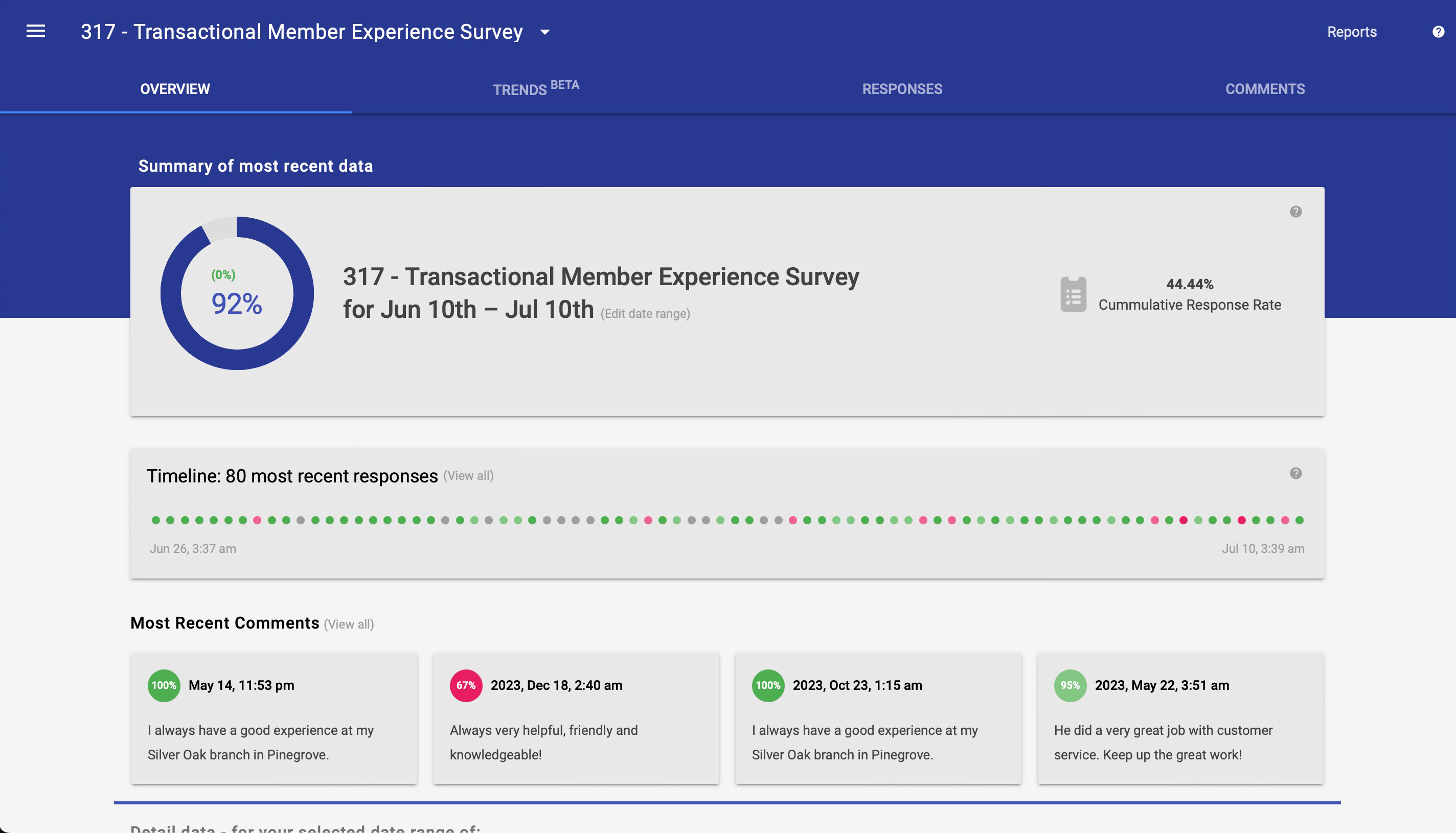 Screenshot of LiveSurvey interface on desktop or tablet